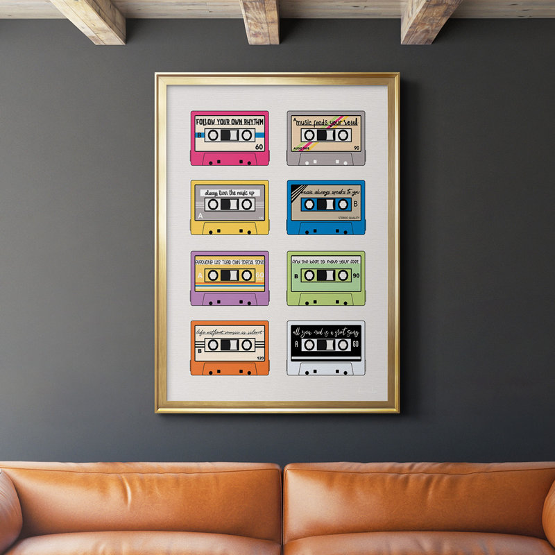 «Musical Inspiration», reproduction encadrée de qualité supérieure - prête à être accrochée, Or