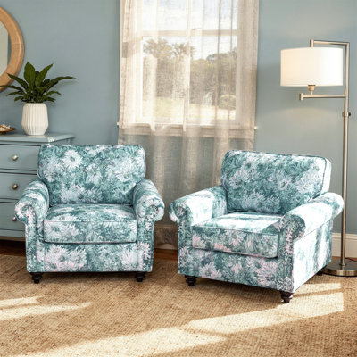 Upholstered Cotton Blend Armchair