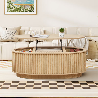 Table basse à plateau relevable avec rangement