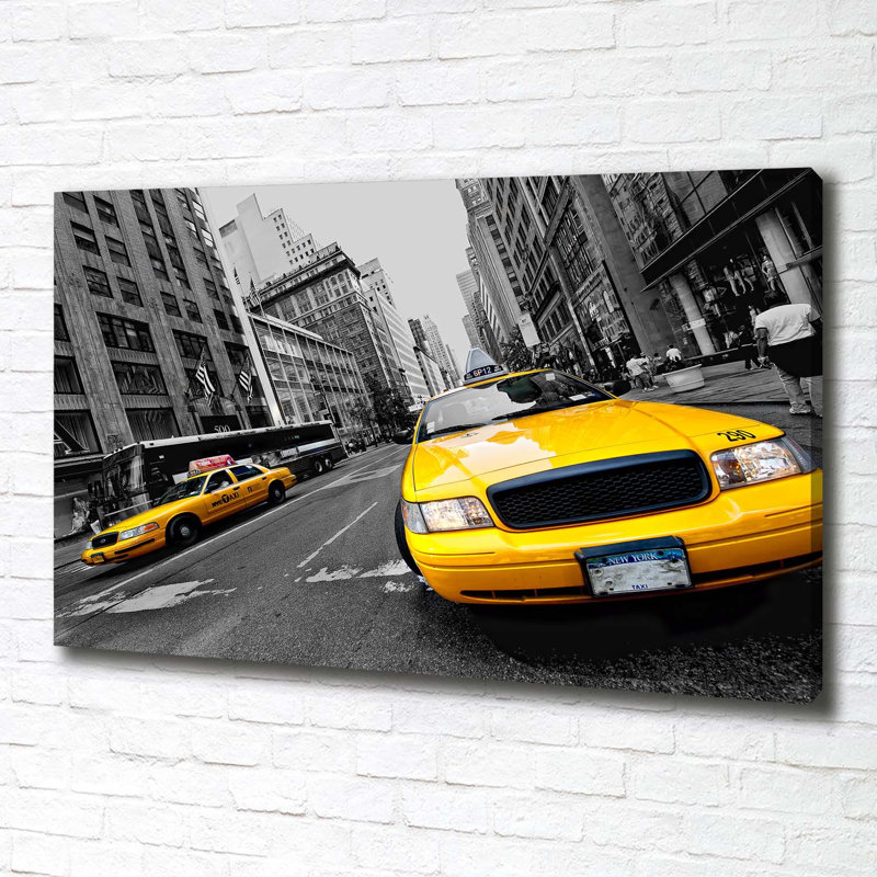 Taxis New York - No Frame Print on Canvas