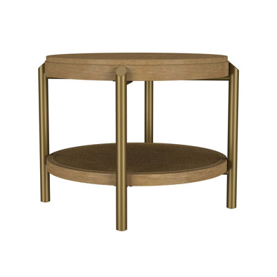 Table de bout ronde avec tablette de rangement