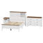 Ensemble 3 pièces Modern Farmhouse comprenant une tête de lit avec ports de charge, table de chevet et commode-1789501836