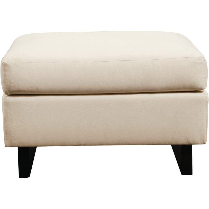 Paxton Ottoman, White Polyester Blend