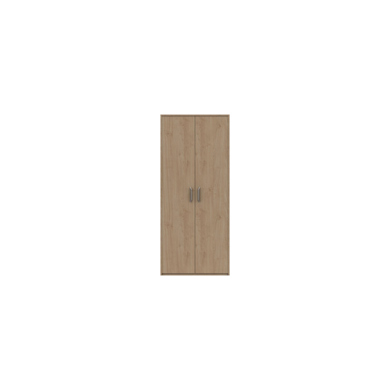 Zakariyah 2 Door Manufactured Wood Wardrobe, Oak