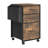 15 Inch Embossed Metal Framed Wooden File Cabinet With 3 Drawers And Wheels-571783049