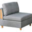 Gris délicat - 5 pièces, tissu orné, bois fabriqué 5 pièces en gris, enveloppé, fabriqué
