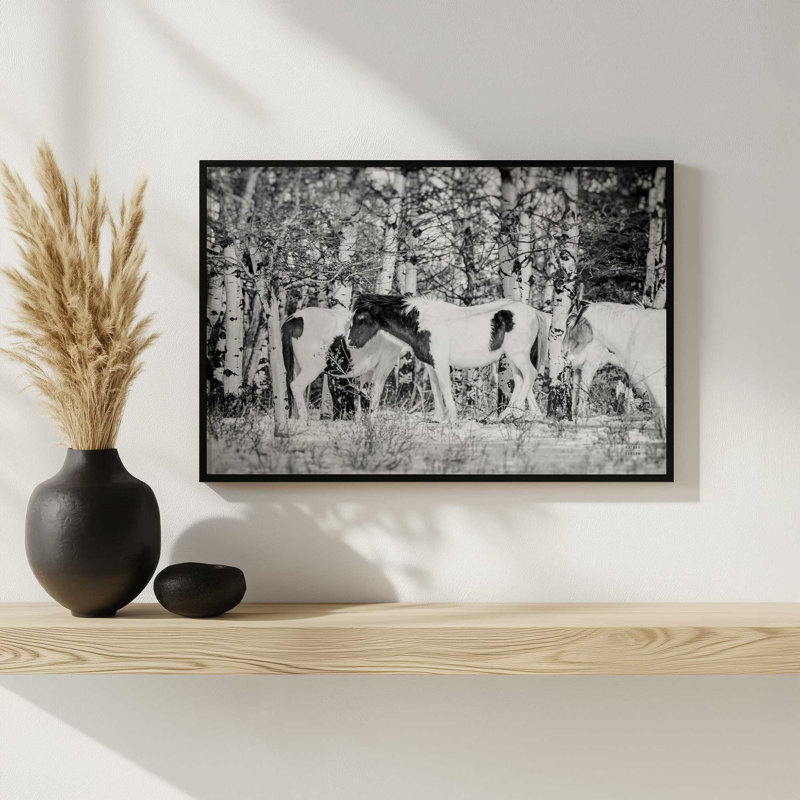 «Winter Herd» par Nathan Larson, reproduction d'art, H 24 po x l 36 po, Doré