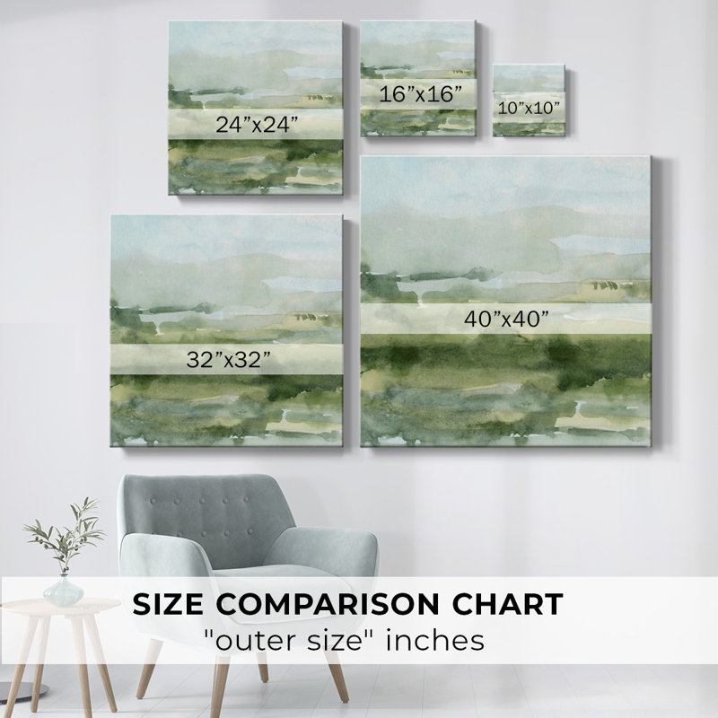 Toile tendue I-Gallery Soft Sage Landscape, H 40 po x l 40 po x P 1,5 po