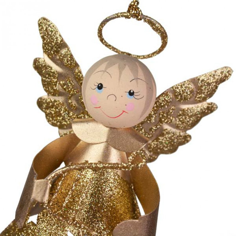 13cm Metal Hanging Figurine Ornament, Gold
