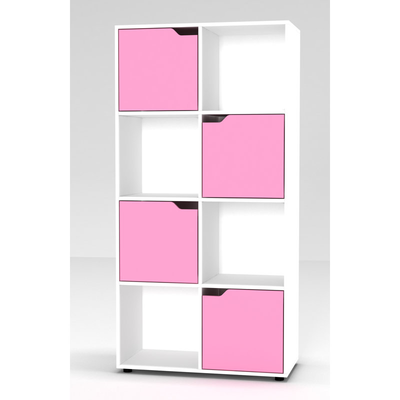 Imad 119cm H x 60cm W Cube Bookcase, White/Pink