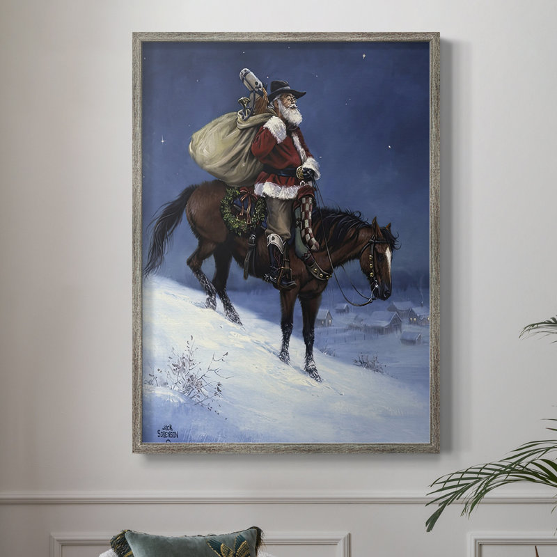 A Cowboy Christmas, reproduction encadrée - bois massif, H 30 po x l 24 po