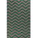 Tapis vert / beige en laine tissé à la main Diego Chevron