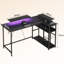 L-Shaped Metal Base Computer Desk