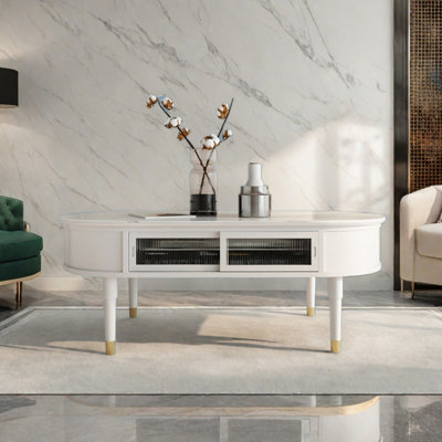 Table basse ovale en ardoise