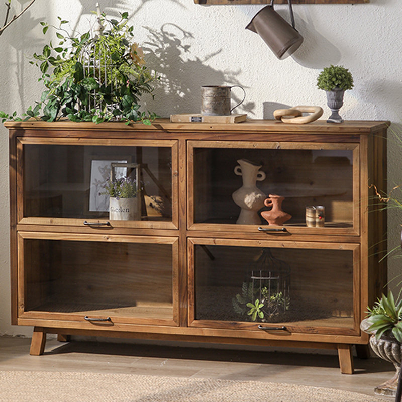 Modern Black Solid Wood Sideboard