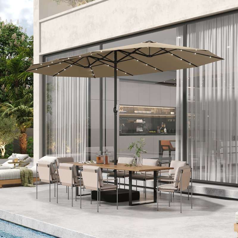 460cm Double-Sided Garden Parasol with Lights