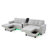 Modern Sectional Sofa with Multi-Functional Console and Bluetooth Speakers-402365650