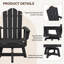 Chaise Adirondack pivotante en plastique noir PEHD-132055737