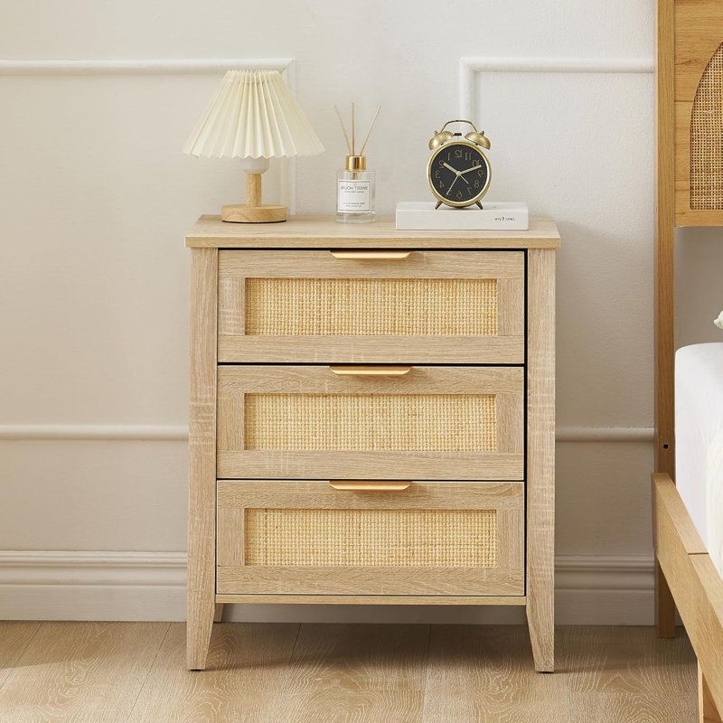 Table de chevet en bois massif Ashni