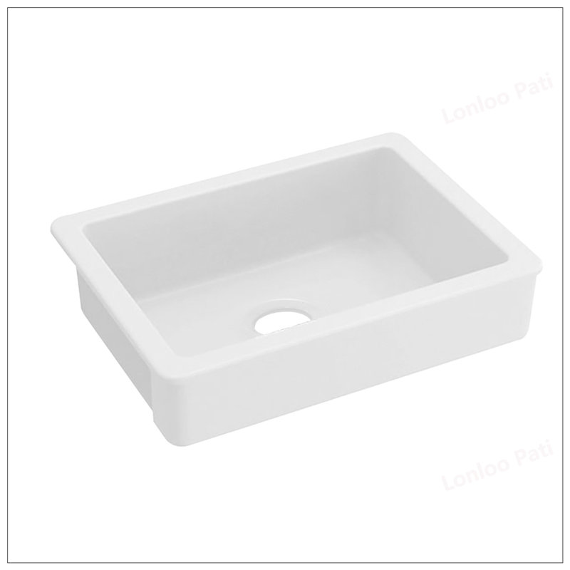 Évier de cuisine en céramique blanc durable de 30 pouces avec bols profonds et surface résistante aux rayures pour un nettoyage facile