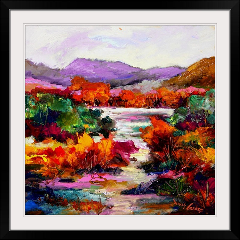 «Croton-on-Hudson» par Aniesa, reproduction d'art, H 32 po x l 32 po x P 1 po, Cadre noir