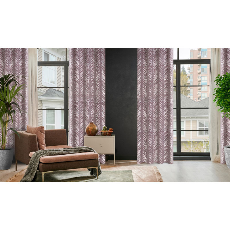 Adelya Blackout Curtains Single Panel, Powder