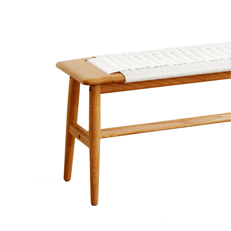 Design Wood Dining Bench Bed Bench For Dining Room, Natural/White