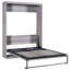 Lit double Space en gris - Matelas sécuritaire et armoire pliable, construction stable