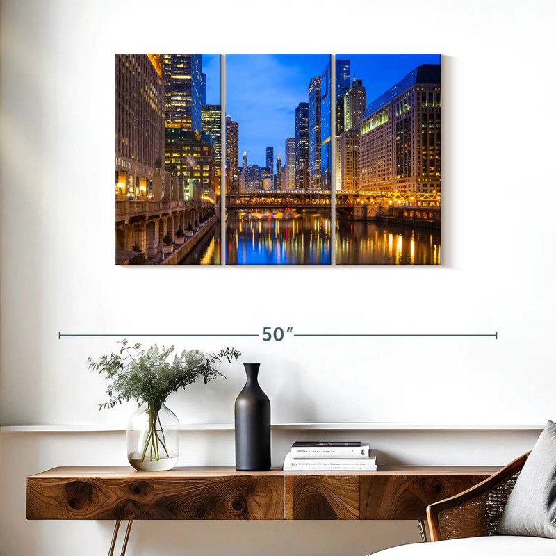 Sirci Bustling Downtown Chicago, H 24 po x l 38 po