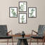 Aquarelle vert pastel, ensemble de 4 décorations murales florales variées encadrées, 4 pièces-93011964-93011966