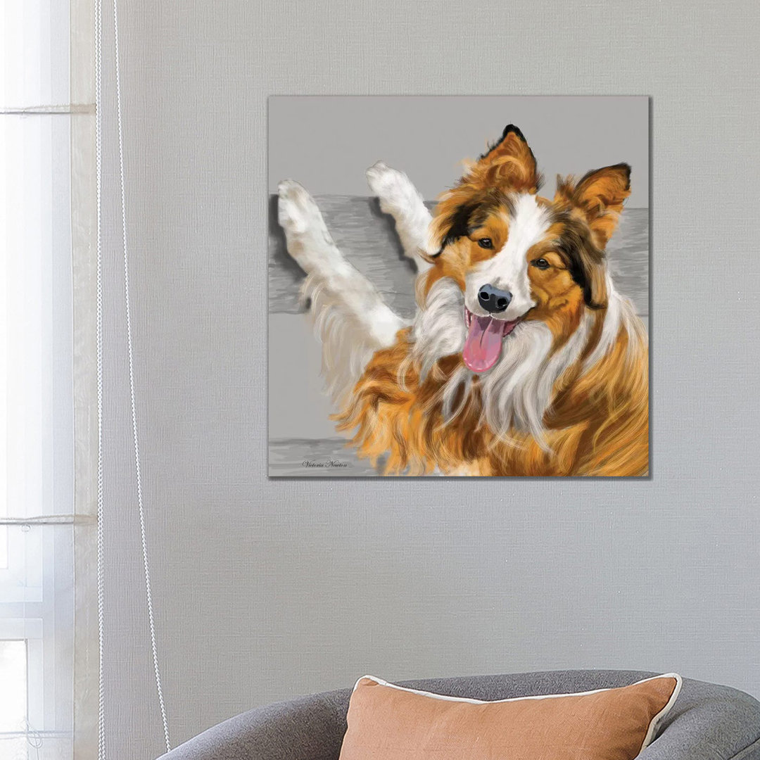 Collie von Vicki Newton - Galerie-verpackte Leinwand Giclée