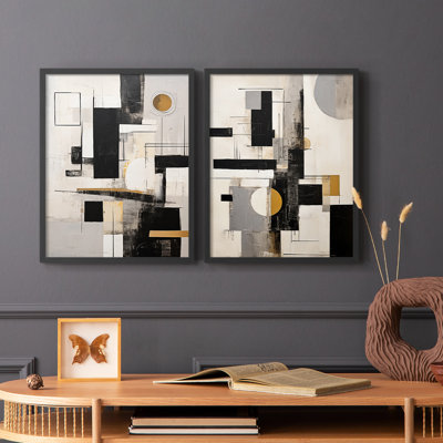 ABSTRACT Series CCCLLXXXI-1, reproduction encadrée de qualité supérieure - prête à être accrochée - aucun clou requis - aucun clou requis