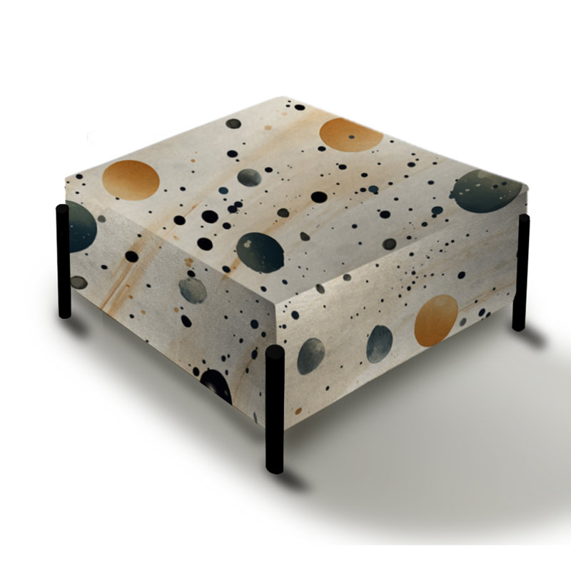Rustic Splendor Polka Dots Pattern - Polka Dots Large Square Ottoman