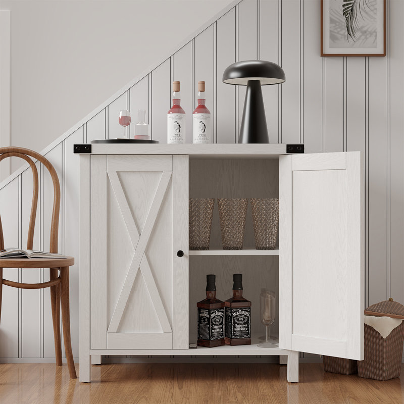 76cm Sideboard, White/Brown