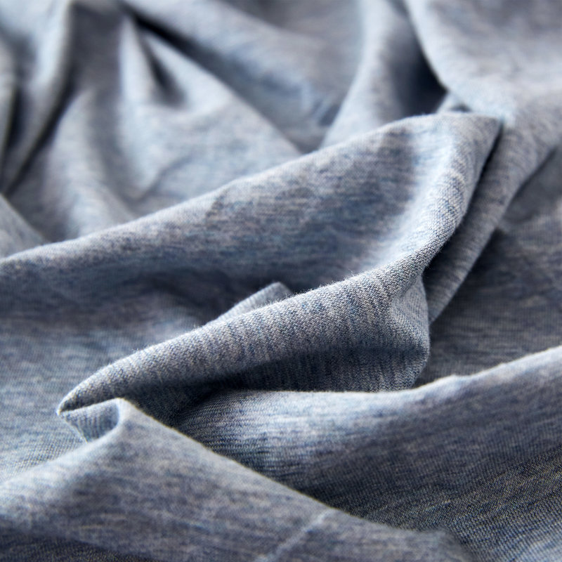 HOME BEDDING Jersey Cotton Duvet Cover Set, Blueish Gray, Full Duvet Cover + 2 Standard Shams
