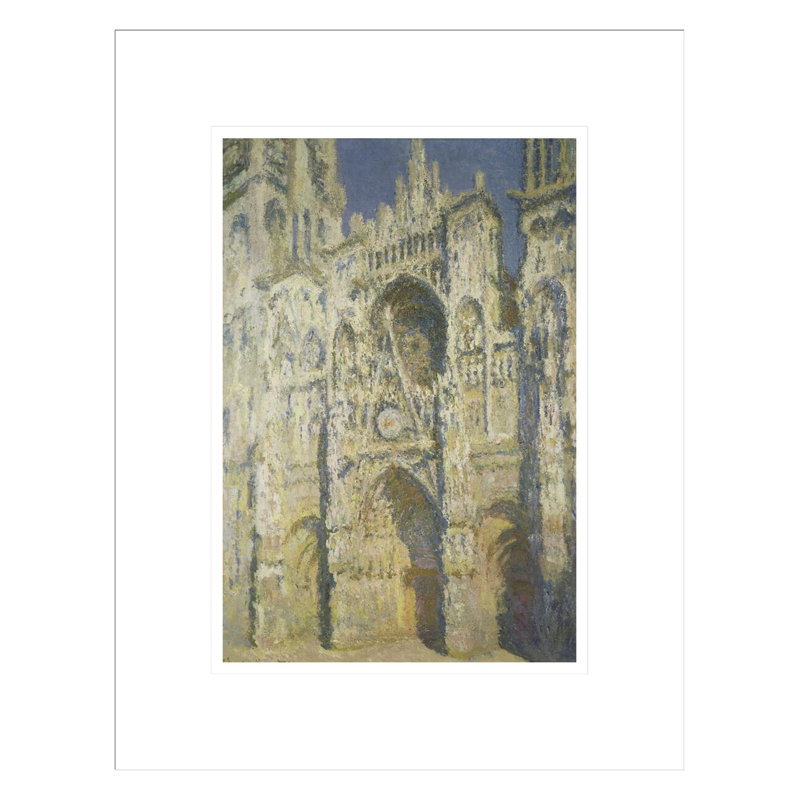 Cathédrale de Rouen en plein soleil: Harmonie en bleu et or par Claude Monet, H 16,75 po x l 13,17 po