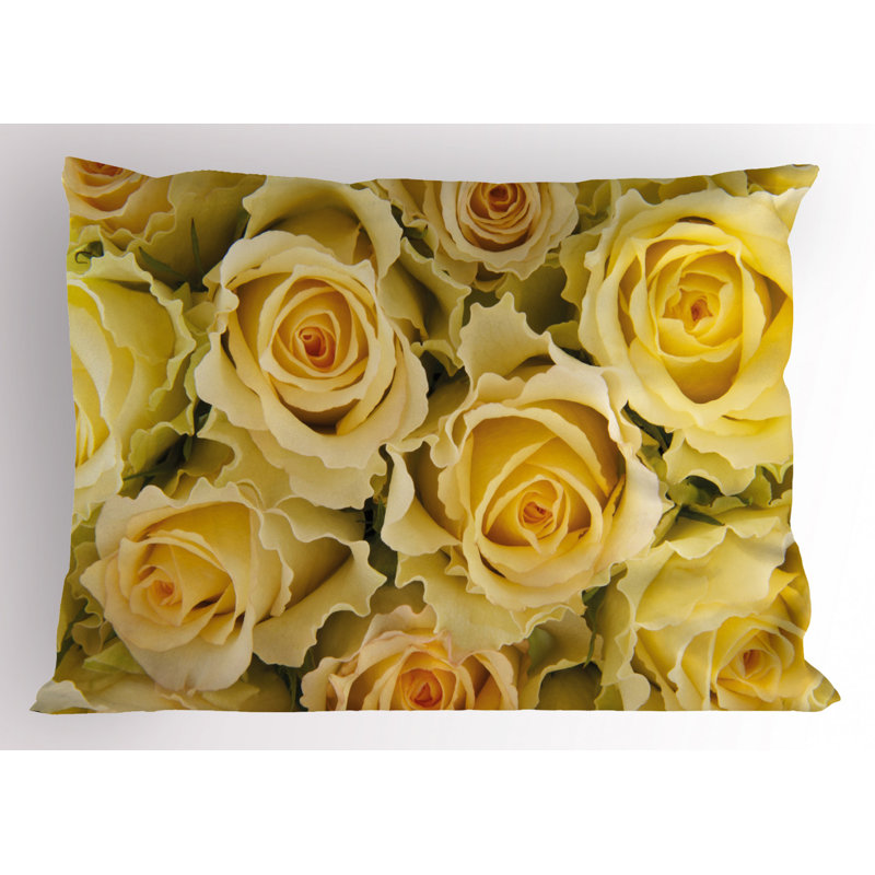 Feminine Polyester Floral Sham Set, Queen