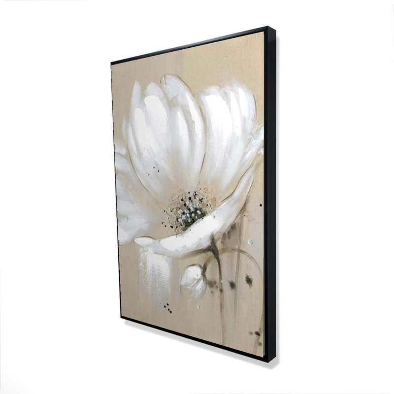 «White Abstract Wild Flower» sur toile