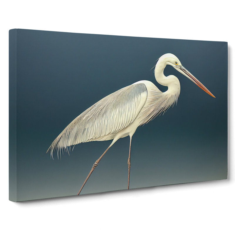 Astounding Heron Bird - Wrapped Canvas, 50cm H x 76cm W x 3cm D