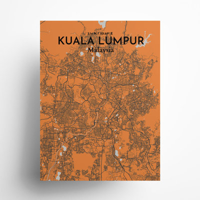 «Kuala Lumpur City Map», impression de luxe