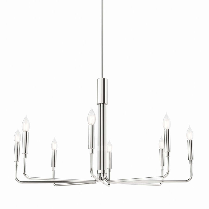 Modway Rekindle 8-Light Chandelier, Polished Nickel