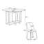 Ensemble de table de salle à manger extensible 5 pièces pour petits espaces - plateau rond en faux marbre avec structure noire, 4 chaises rembourrées, conception pliable compacte, blanc-1799757699-1799757711