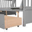 Lit superposé gris simple avec base et compartiments de rangement-910323169