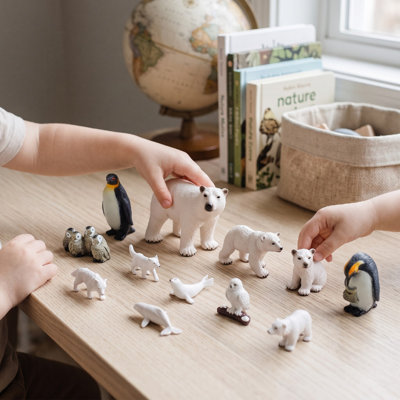Ensemble de 12 figurines d'animaux polaires en plastique pour enfants