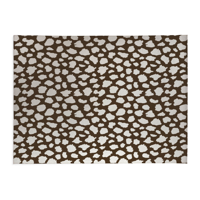 Tapis de cuisine à profil bas Animal Spot, Rectangulaire 2 pi x 3 pi, Brun moka