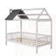 Lit simple en bois avec clôture-731880510