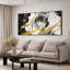 Noir et blanc éclaboussures abstraites de salon contemporain grand encadré impression murale décor à la maison (assemblage de cadre requis)-107133660