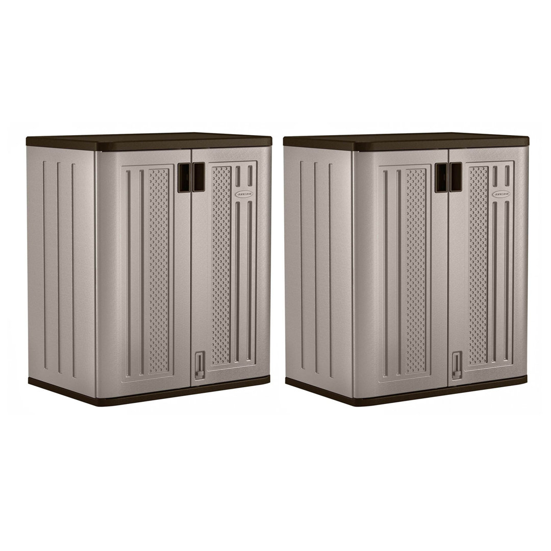 2 Piece Resin Single Storage Cabinet ( 33'' H x 20.2'' W x 30'' D) (Set of 2) Suncast