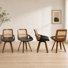 Gemi 20" W Vegan Leather Swivel Modern Dining Chair (Set Of 4)