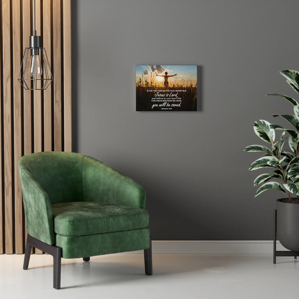 Blue Elephant Confess Jesus Romans 109 Wrapped Canvas Typography